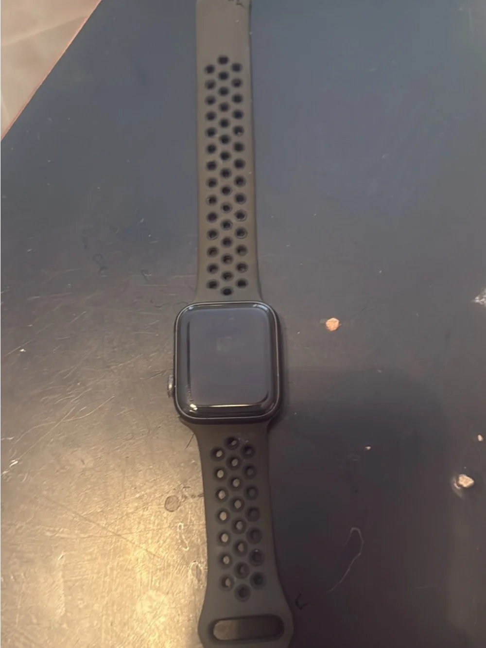 Black Sports Smartwatch with Ventilated Silicone Band